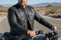 Men's Black Quilted Cafe Racer Leather Jacket - Slim Fit Biker Style